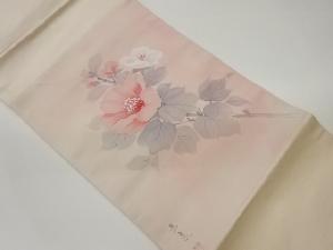 作家物　手描き草花模様名古屋帯